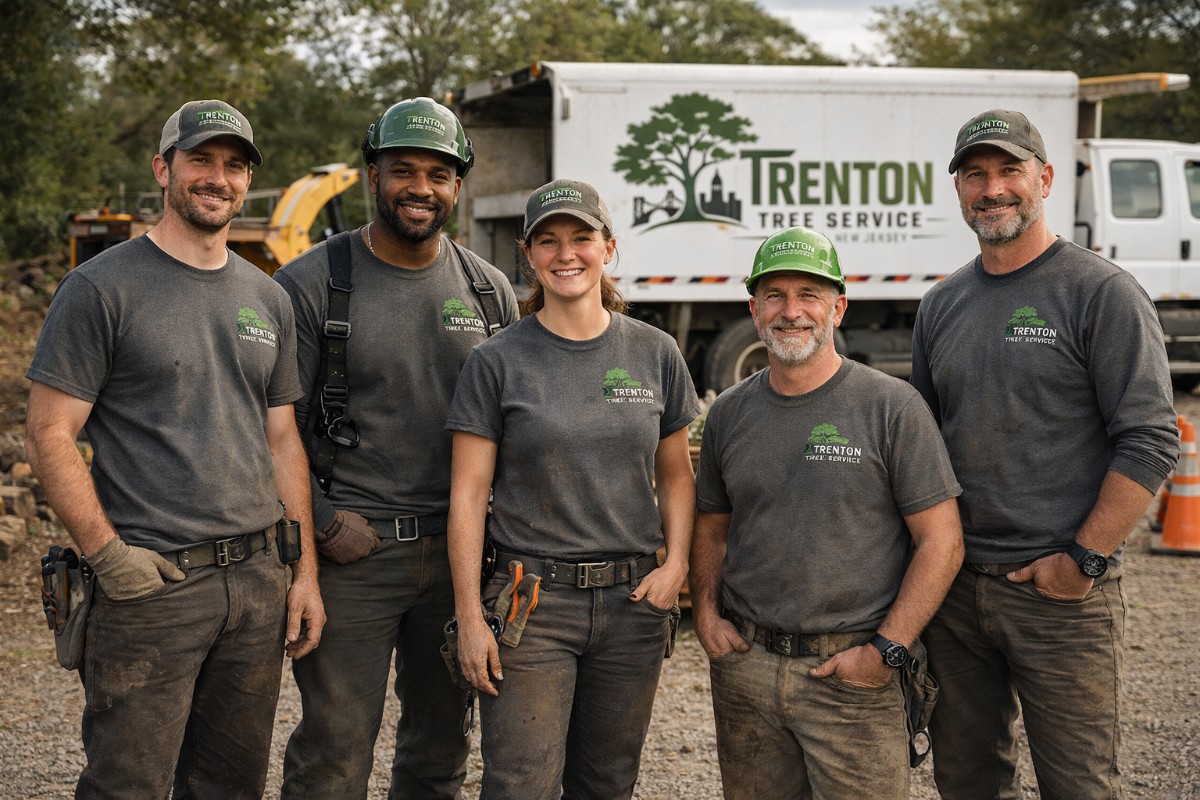 The Trenton Tree Service crew in front of their truck